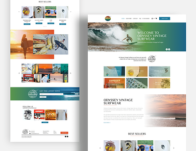 Odyssey Vintage Surfwear - Light theme minimal web design brand identity branding dark mode homepage design identity landing page design light mode modern design simple design surf surfing ui ui design ux vintage web design