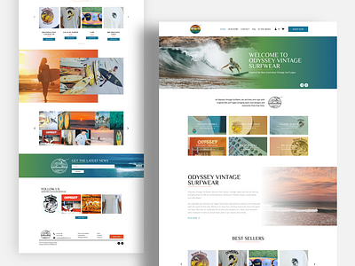 Odyssey Vintage Surfwear - Light theme minimal web design