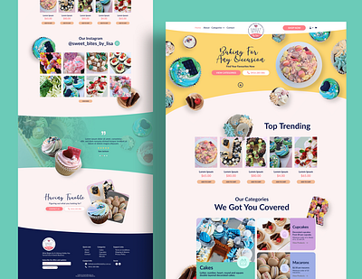 Sweet Bites By Lisa - Devs Melbourne brand identity branding cake cake shop candy colors food identity kids landing page design modern design party simple design sweets ui ui design ux web design