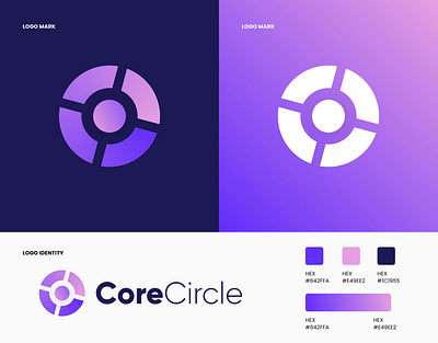 Core Circle - Brand Identity abstract design brand identity branding c logo circle circle logo core design graphic design illustration letter logo logo minimal design minimal logo modern design o logo purple shape logo