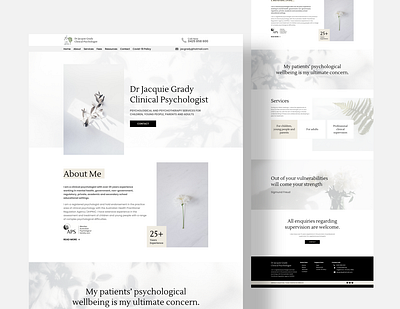 Clinical Psychologist Web brand identity design health health care health web landing page design light light theme mental health modern design ui ui design ux web design white