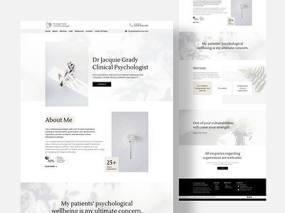 Clinical Psychologist Web brand identity design health health care health web landing page design light light theme mental health modern design ui ui design ux web design white