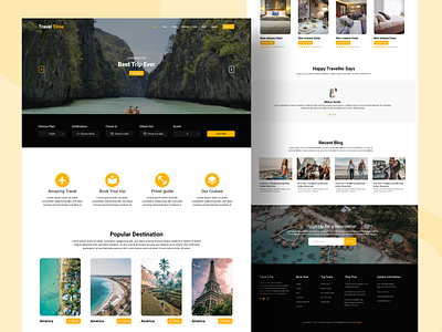 Travel Time Landing page website UI Design behance deshboard design graphicdesign interface ios iphonex landing page design landingpage travel ui ux webdesign website website design