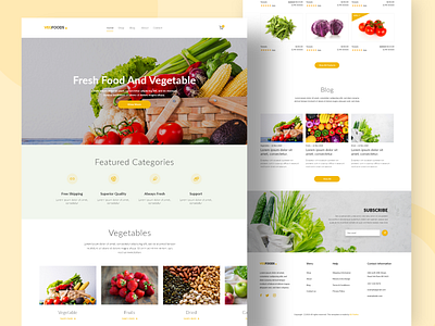 Vegfoods landing page Website UI Design branding design food fruits graphicdesign landingpage mobile ui mobile ui design ui uidesign ux vegetable web website website concept website design website ui website ui design