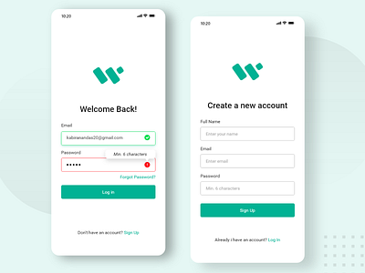 Wallet Mobile App Login or Signup screen UI Design app appdesign behance design graphicdesign iphonex login login design login form login page login screen minimal signup signup form signup page signup screen signupform ui ux vector