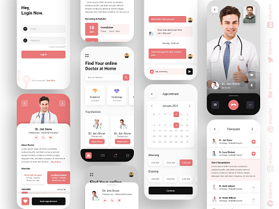 Teletherapy telehealth Mobile app UI Design app appdesign appointment appointment booking behance design doctor doctor app doctor appointment doctors graphicdesign mobile app design teletherapy therapy ui ui design ui designer uidesign userinterface ux