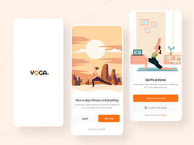 Yoga mobile App UI Design app appdesign design fitness fitness app gym illustration mobile app design mobile ui ui ui design ux ux design workout app workout tracker yoga yoga app