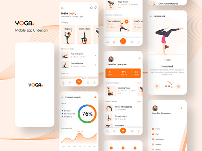 Yoga mobile app UI design | Fitness | Workout | Cardio | Gym
