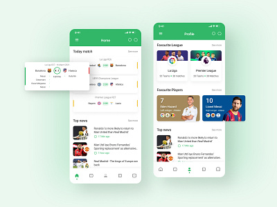 Football Mobile App UI design app appdesign design football app football app design mobile app design mobile ui ui ui design ux