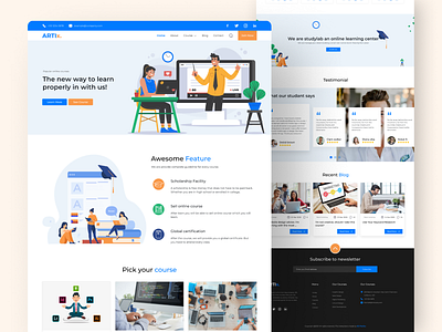 Artix   Learning landing page design