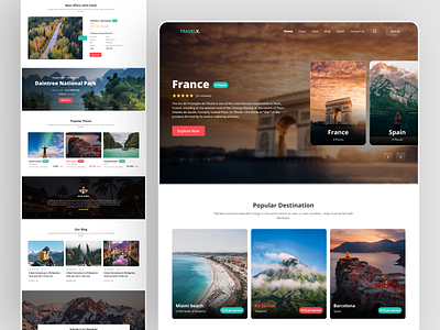 Travelx - travel landing page UI design