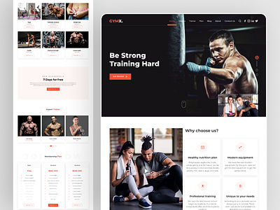 GYMX - Fitness, Gym, workout landing page UI design app appdesign design fitness gym landingpage minimal ui ui design ux webdesign website website design workout