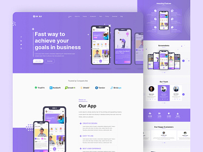 Shield - Creative Template for Mobile App Landing Page app appdesign branding design graphic design illustration logo mobile app design ui ui design ux