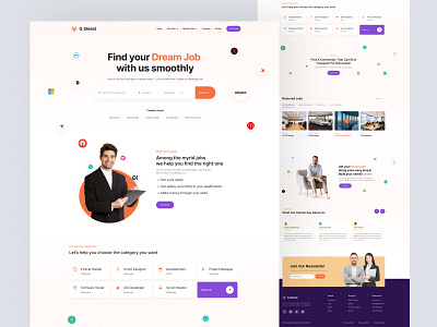 Job finder platform website landing page