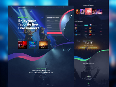 Solo Music - Music Event Concert Landing Page concert design landing page music ui ui design ux ux design website