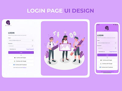 Login Page UI Design 3d animation app branding design graphic design icon illustration logo motion graphics ui vector