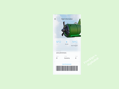 Plane ticket UI 3d app branding design illustration product design ui ux