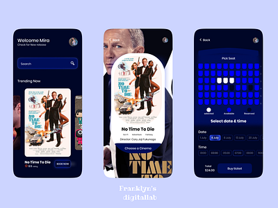 Cinema Booking App UI 3d app branding design illustration product design ui ux