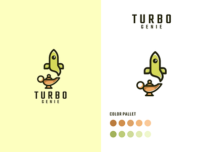 TURBO GENIE branding design icon illustration lineart logo logotype luxury rocket symbol turbo vector