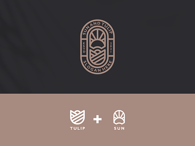 sun and tulip branding design icon lineart logo luxury nature sun symbol tulip vector