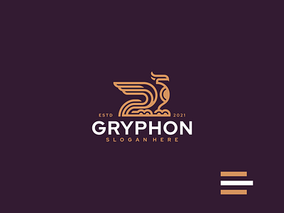 GRYPHON branding design grid griffin icon illustration lineart logo luxury monogram symbol vector