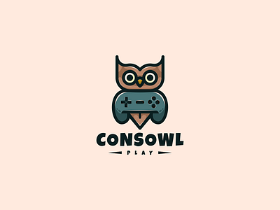 Consowl Logo animal bird branding design icon illustration joystick lineart logo owl owl illustration symbol vector