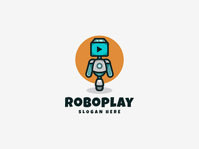 Roboplay Logo Mascot branding cartoon character color coloring design esport icon illustration lineart logo modern robot symbol technology vector vectors