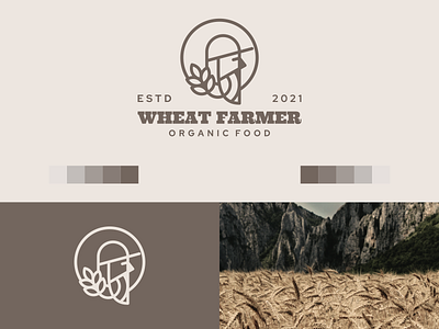 Wheat Farmer Logo branding design icon illustration lineart logo luxury shop symbol vector