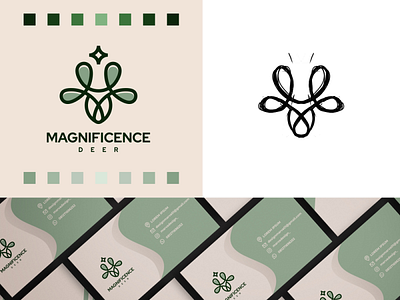 Magnificence Logo animal branding deer design icon illustration lineart logo luxury nature symbol vector