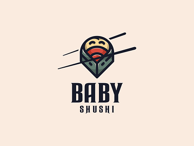 Baby Shushi Logo baby brand branding company design food icon illustration lineart logo logodesign luxury restaurant shop shushi symbol vector