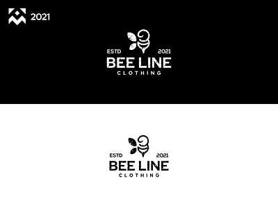 Bee Line Logo bee brand branding company design emblem icon illustration lineart logo luxury shop symbol vector vintage