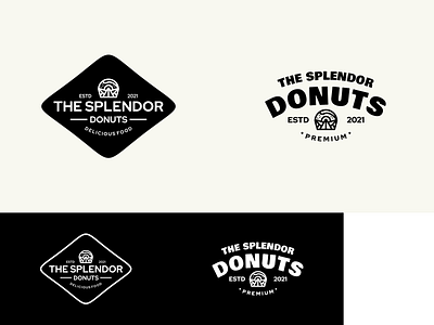 The Splendor Donuts Logo branding design emblem food icon illustration junkfood lineart logo luxury symbol vector