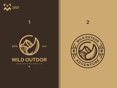 Wild Outdoor Logo branding design emblem icon illustration lineart logo luxury mountain nature outdoor symbol vector vintage wild