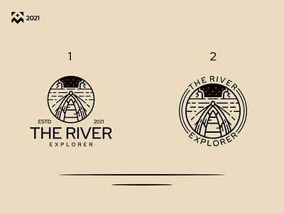 The River Explorer Logo badge boat branding design emblem explorer graphic design icon illustration lineart logo luxury nature river symbol vector vintage