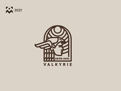 Valkyrie Logo ancient beauty brand branding classic company design icon illustration lineart logo luxury shop symbol varkyrie vector vintage