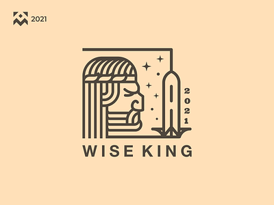 Wise King Logo branding brave character design emblem icon illustration king lineart logo man old symbol vector vintage