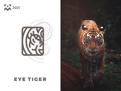 Eye Tiger Logo branding coffee company design icon illustration lineart logo retro symbol tiger vintage wild
