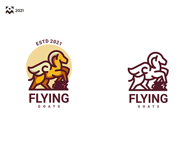 Flying Goats Logo animal branding company design flying goats icon illustration lineart logo modern symbol vector