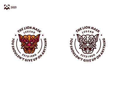 The Lion Logo badge branding company design emblem icon illustration lineart lion logo retro symbol vector vintage