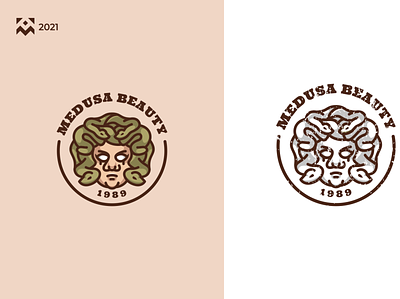 Medusa Beauty ancient branding cartoon character design graphic design head icon illustration lineart logo medusa snake symbol vector viper yunani