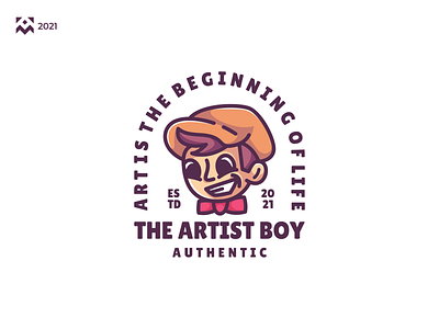 The Artist Boy Logo apparel artist boy branding cartoon character classic design emblem icon illustration lineart logo retro symbol vector vintage