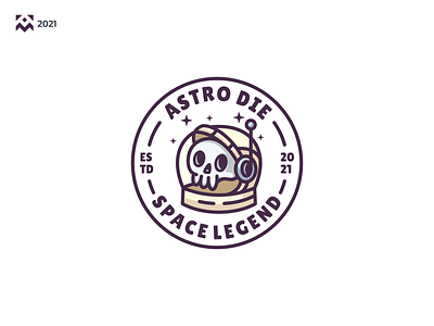 Astro Die Logo astro astronaut branding cartoon character dead design die emblem icon illustration lineart logo modern nasa skull symbol vector vintage