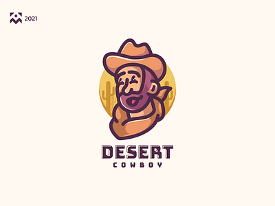 Desert Cowboy Logo branding cartoon character cowboy desert design graphic design head icon illustration lineart logo symbol vector