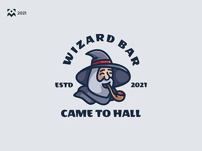 Wizard Bar Logo apparel bar branding company design emblem icon illustration lineart logo retro symbol vector vintage wizard