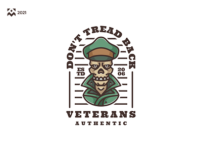 Veterans Skull Logo branding classic clothes creepy design icon illustration lineart logo retro skull symbol vector veteran vintage