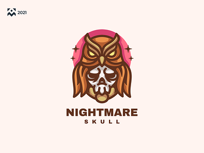 Nightmare Skull Logo branding cartoon character creepy design icon illustration lineart logo nightmare skull symbol vector