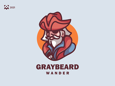 Graybeard Logo branding cartoon character cowboy design emblem graybeard icon illustration lineart logo logos man symbol vector