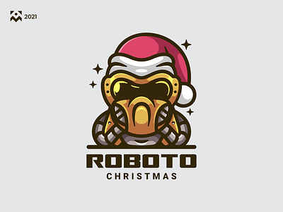 Roboto Christmas Logo branding cartoon christmas design event icon illustration lineart logo mascot modern robot symbol vector