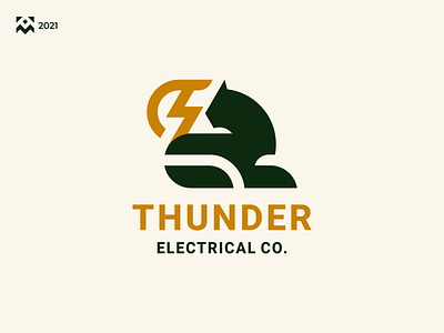 Thunder Logo branding design icon illustration lineart logo symbol thunder vector vintage voltage