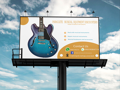 Guitar store billboard ads. branding design typography